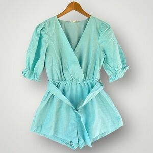 Lena romper jumpsuit women size M blue